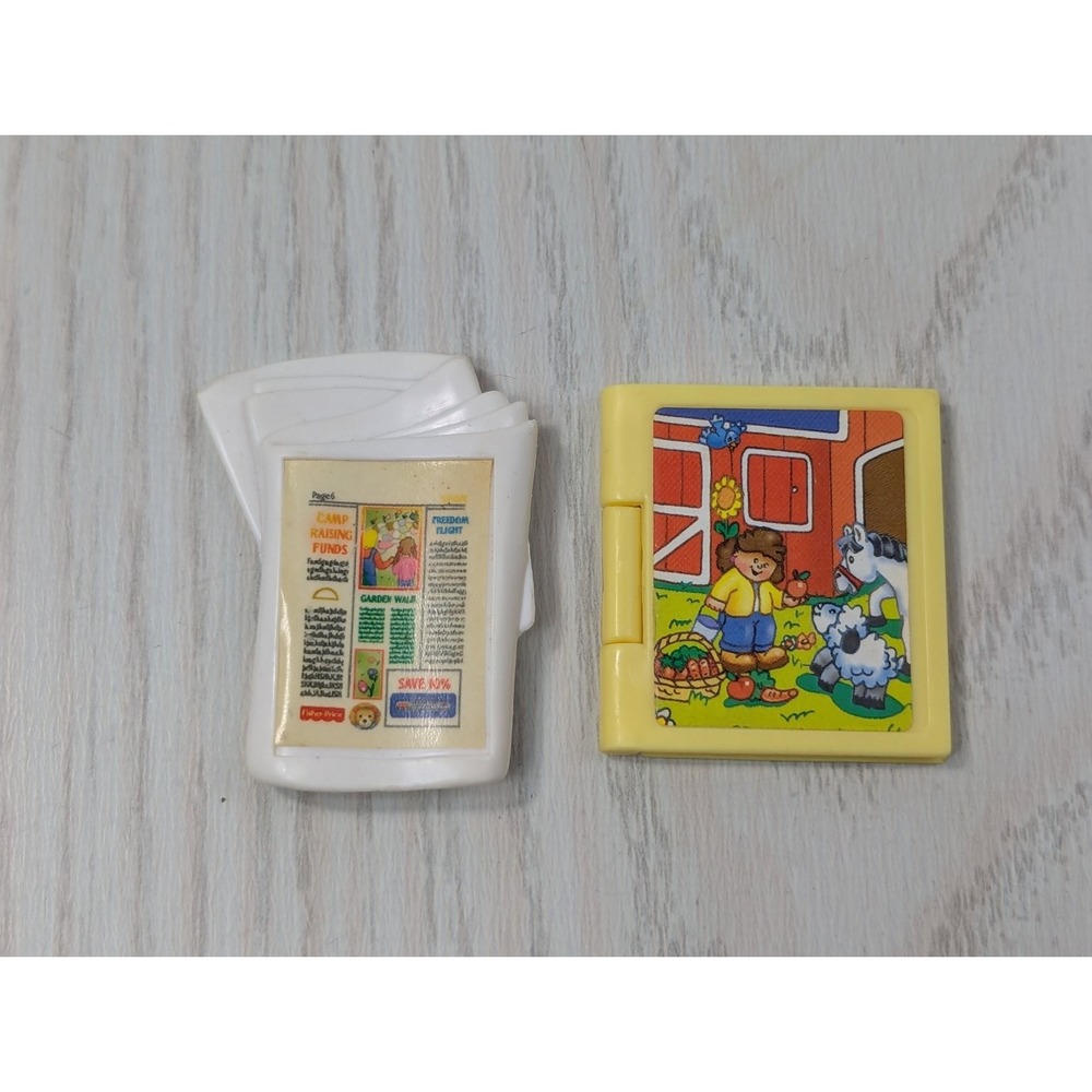 Fisher-Price Loving Family Newspaper Little People Book dollhouse accessories